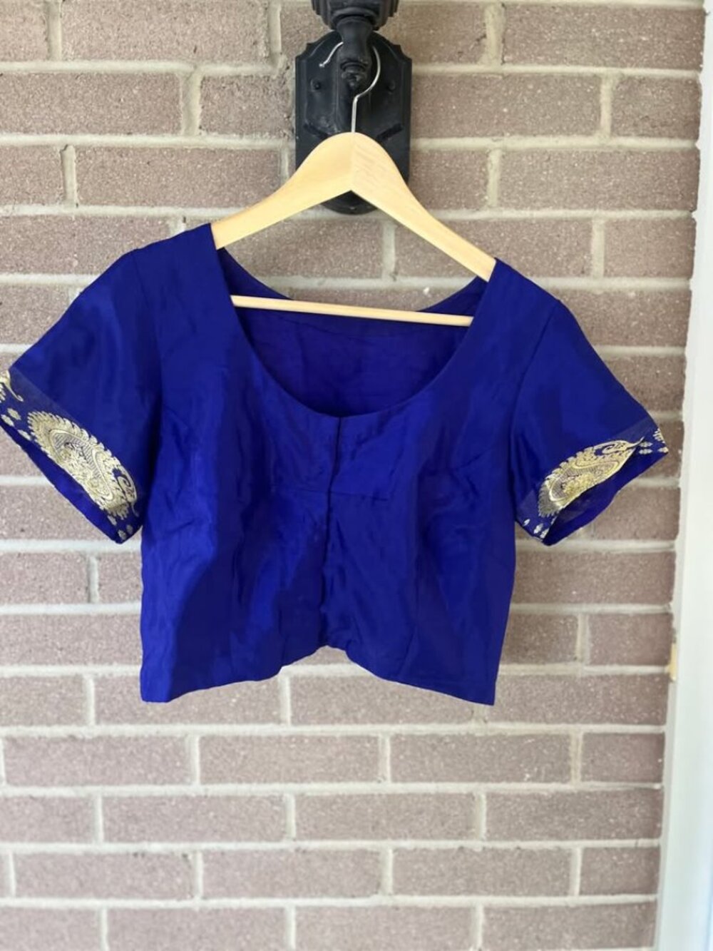 Blue and gold Saree with underskirt